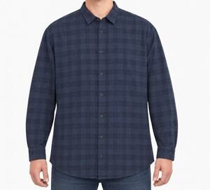 Method Shirt Mens XX-Large Blue Gray Plaid Cotton Long Sleeve Classic Button-Up